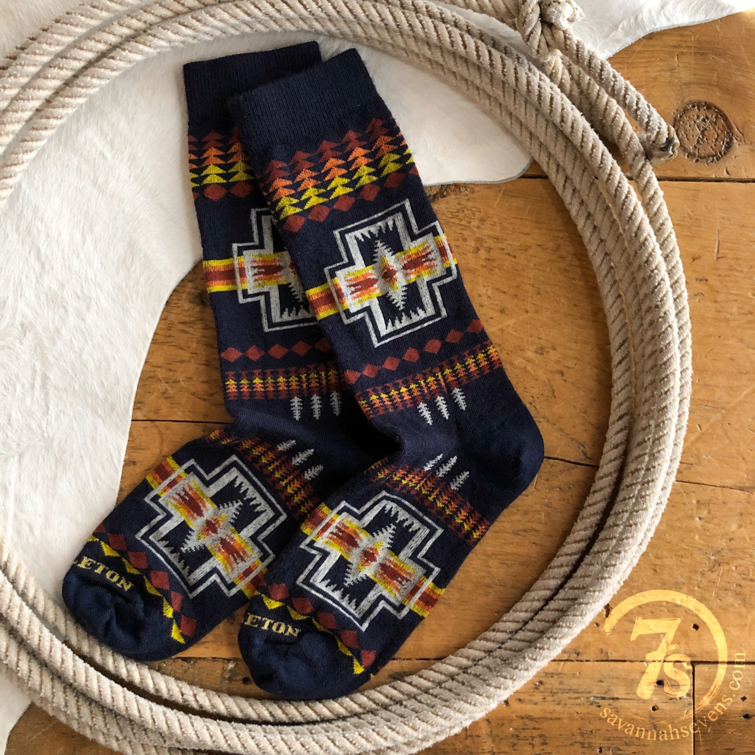 Harding Navy Pendleton Crew Sock Harding Navy Pendleton Crew Sock -SAVANAH Clothing sale IMG 7635 scaled