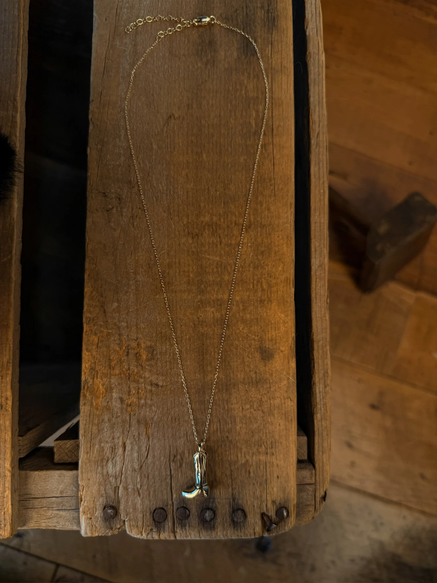 Gold Cowgirl Boot Necklace Gold Cowgirl Boot Necklace -SAVANAH Clothing sale IMG 8362