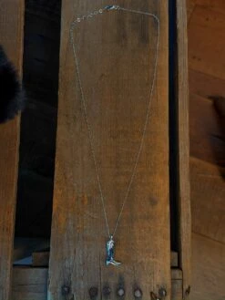 Silver Cowgirl Boot Necklace