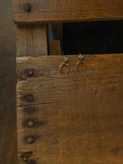 Diamond Horseshoe Drop Earrings