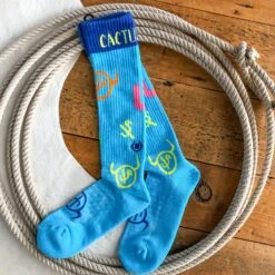 Cactus Blue Crew Socks